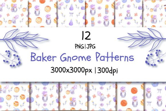 Baker Gnome Watercolor Patterns: A Creative Resource for Modern Designers