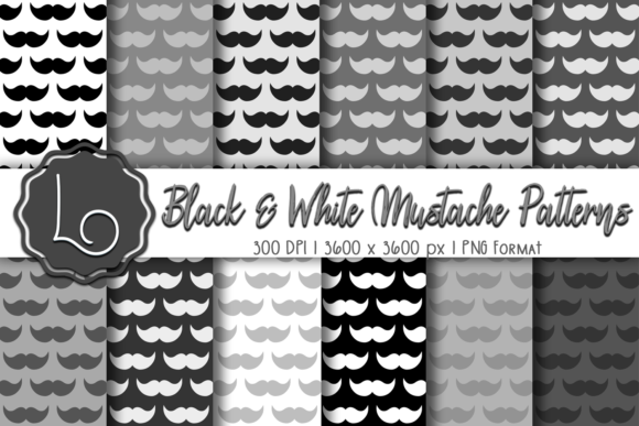 Black and White Mustache Patterns: A Versatile Design Resource