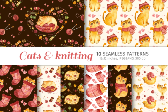 Cute Cats Crochet Elements