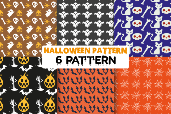 Halloween Digital Paper Patterns Design