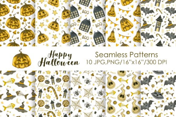 Happy Halloween Seamless Patterns