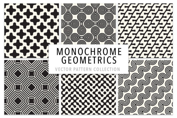 Monochrome Geometric Vector Patterns