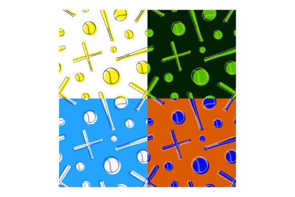 Patterns with Bat and Baseball Sport Bal