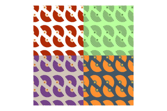 Patterns with Folding Fan of Japanese
