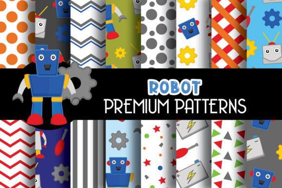 Robot Digital Papers Patterns