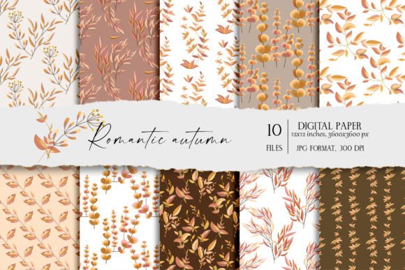 Romantic Autumn Patterns: A Versatile Design Resource for Creative Projects