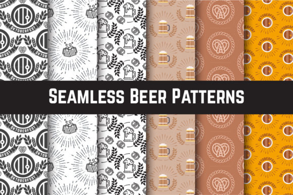 Seamless Beer Alcohol Vintage Patterns for Creative Projects