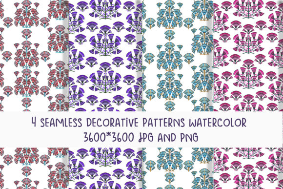 Seamless Decorative Patterns Watercolor