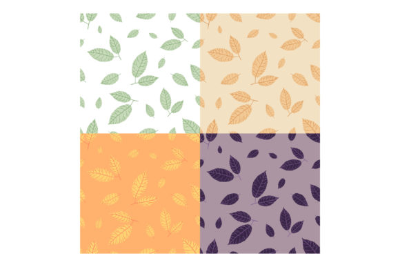 Seamless Patterns with Doodle Ash Leaves