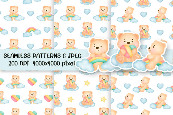 Watercolor Bear Seamless Patterns for Creative Projects